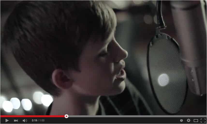 YouTube Video of a Boy Singing Screenshot